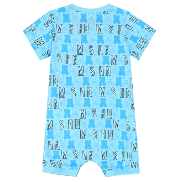 NWT$200 Moschino Baby Boys Blue Logo Romper Sz 1-3 Month - Picture 3 of 11